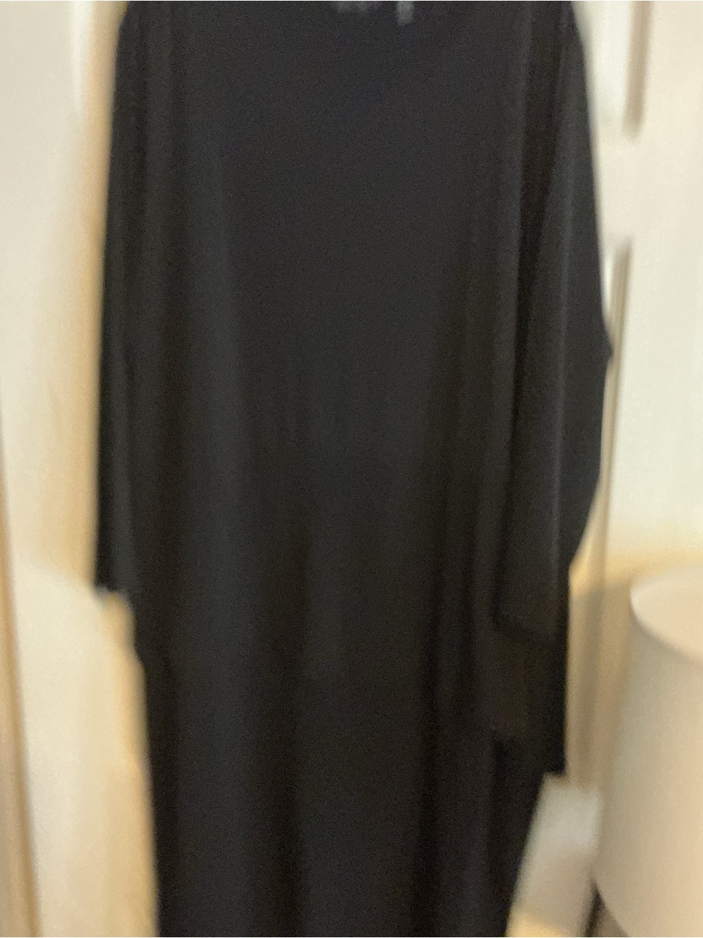 Susan Graver Black Long-Sleeve Maxi Dress with Draped Silhouette
